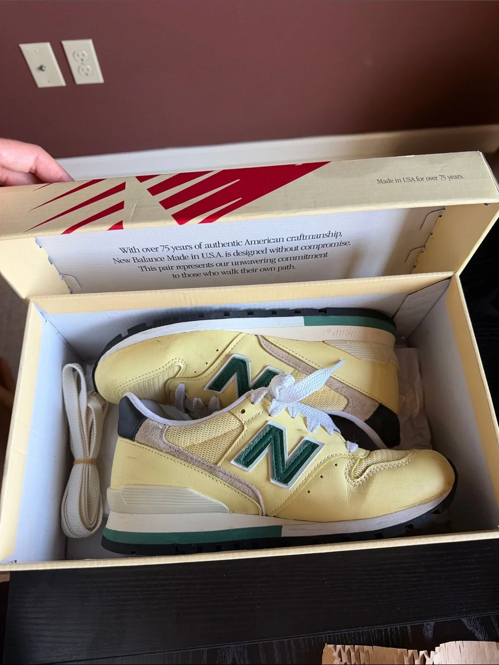 U996TD New Balance 996 Green Yellow Made in USA (Men's)